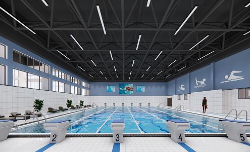 modern swimming pool 3d model