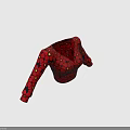 Fashionable Red Floral Print Long Sleeve V Neck Crop Top With Yellow Flower Centers