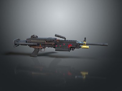 Browning machine gun Browning Gatling White Browning machine gun machine gun bullet military 3d model