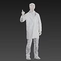 Man In White Coat With Stethoscope Making Thumbs Up Gesture Wearing Casual Jeans
