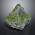 Natural Rustic Wood and Stone Decorative Garden Ornament With Mossy Surface