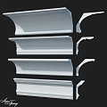 White Architectural Decorative Components Including Cornice Molding And Detailed Profiles