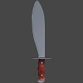Tactical Combat Weapon Knife with Sharp Silver Blade and Red Wooden Handle