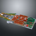 Traditional Ancient Chinese Architecture With Red Green Roofs Courtyard And Multiple Buildings