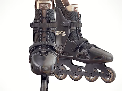Roces Black Roller Skates With Adjustable Straps And Smooth Rolling Wheels 3d model