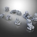 Various Shapes Natural Stone Decorative Pieces With Rough Textured Surfaces For Landscaping