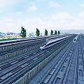Modern high-speed rail high-speed rail EMU 3d model