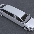 White Cadillac Luxury Limousine Featuring Extended Body And Modern Front Grille Design