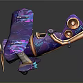 Space Themed Colorful Aircraft Model With Purple Blue Cosmic Patterns and Decorative Design