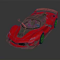 Red Sports Car With Black Roof Rear Spoiler And Streamlined Sporty Design