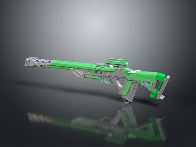 Futuristic Green Weapon With Modern Design Sleek Structure And Metallic Components 3d model