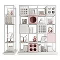 Modern Storage Shelving Unit With White Pink Compartments Books Decor And Toys For Home Organization