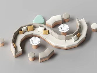 Leisure Table and Chair Negotiation Table and Chair 3d model