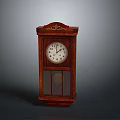 Electronic Wall Clock With Wooden Case Decorative Top White Dial And Black Hands