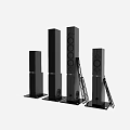 Modern Black Column Home Audio Speakers with Sleek Design and Multiple Units