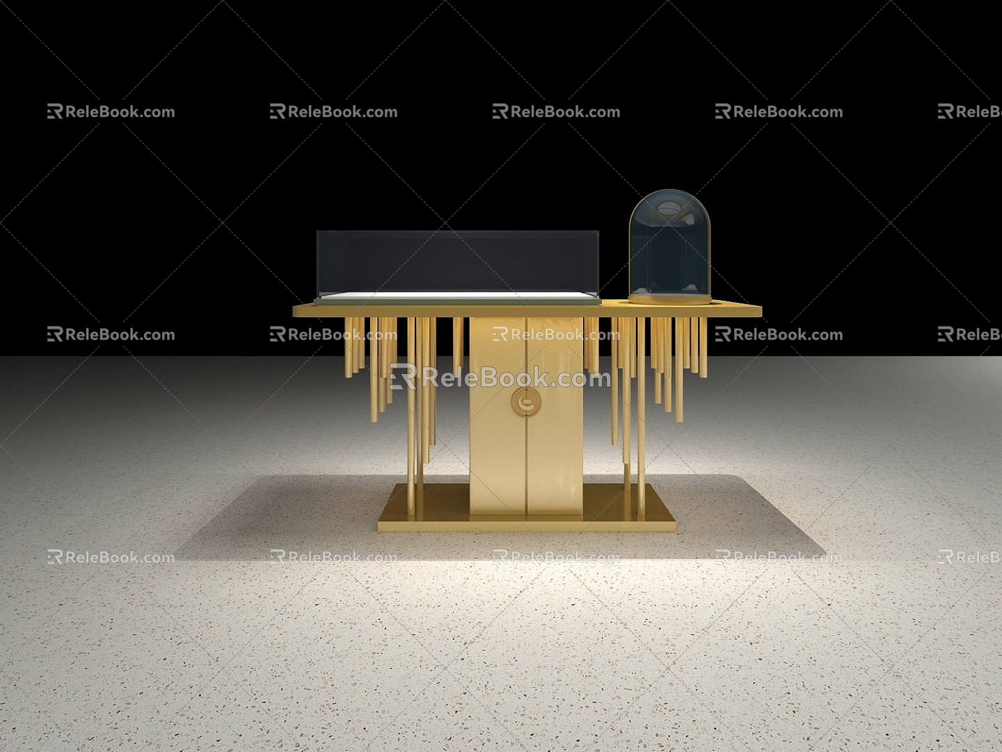 Jewelry Display Cabinet High Display Cabinet China Gold 3d model