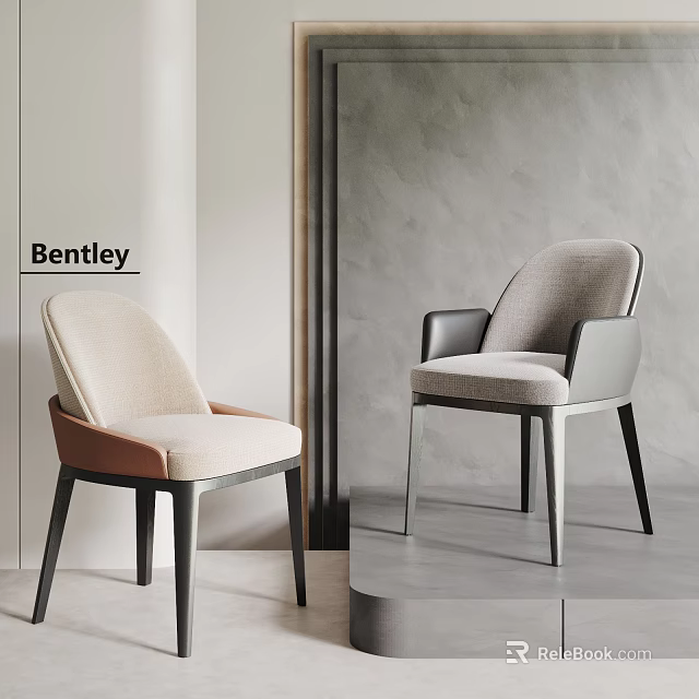 Bentley Modern Upholstered Dining Chairs With Stylish Design And Comfortable Seats 3d model 