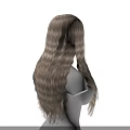 Game Movie Character 3D Model With Long Blonde Curly Hair Upper Body In Black Background