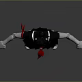 Anime School Uniform Style Robot Girl With Black Short Hair Red Tie And Mechanical Limbs