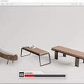New Chinese Style Sofa Stool Bench 3d model