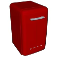 Red SMEG Refrigerator Freezer with Stylish Retro Design for Modern Kitchen Spaces