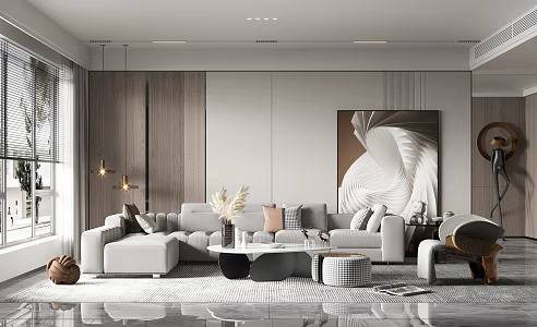 modern living room 3d model