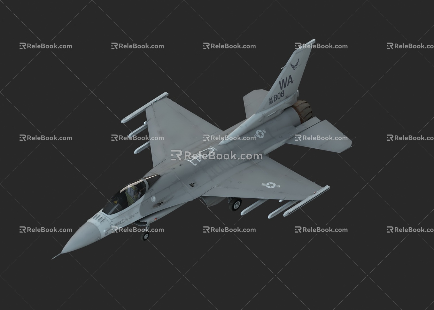 Fighting Falcon F16 aircraft 3d model