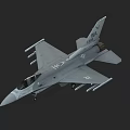 Gray Military Fighter Jet With Weapons And Tail Number 84 VA Side View