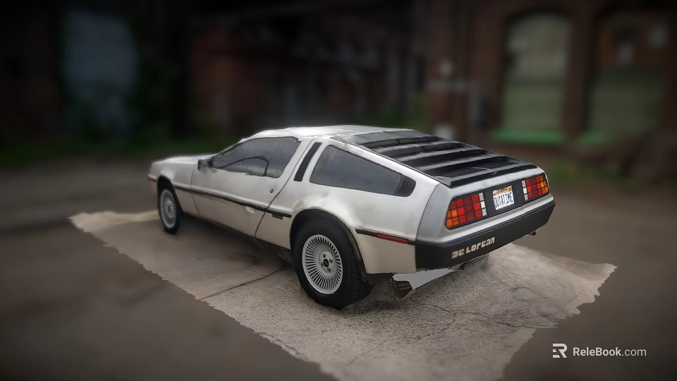 Vintage DeLorean Car Parked On Urban Pavement With Classic Design 3d model 