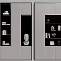 Modern Open Bookcase Design With Shelves Books Decorative Items And Sculptures