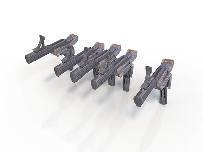 Multiple Mechanical Tactical Weapons With Metal Structure And Industrial Design 3d model