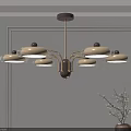 Modern Multi Arm Chandelier With Round Glass Shades For Indoor Dining Space