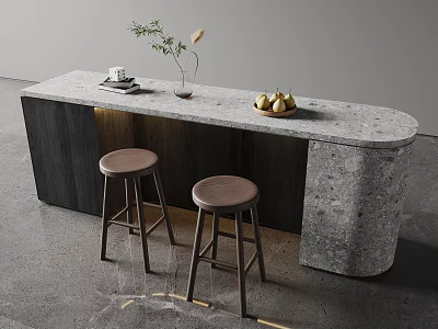 Modern Water Bar Stool Ornaments Fruit Plate Plant 3d model