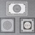 Traditional Floor Tiles with Classic Patterns Fulu Symbol Geometric Borders and Circular Designs