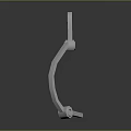 3D Rendered Mechanical Metal Equipment Part With Curved Design Smooth Surface And Durable Holes Structure