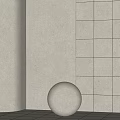 Minimalist Interior With Light Colored Tiled Wall And Round Sphere Decoration