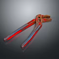 High Quality Adjustable Wrench With Red Silver Metal Design For Hardware Tools 3d model