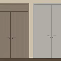 Modern Interior Double Doors In Wooden And Gray Finishes For Home Design