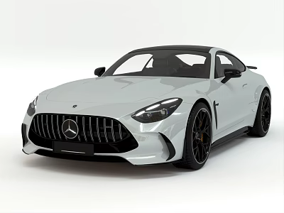 White Mercedes Benz Coupe Sporty Exterior Design With Black Wheels And Sleek Front Fascia 3d model