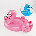 Inflatable Flamingo Shaped Swimming Rings Pink And Blue Water Sports Equipment