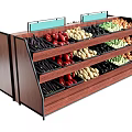 Open Wooden Multi Tiered Fruit And Vegetable Display Shelf For Retail Store