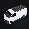 White Cargo Van With Roof Rack Black Accents And Sleek Exterior Design