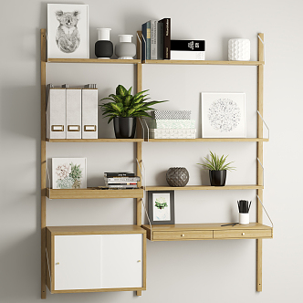 Nordic Wall Shelf Decoration Combination 3d model