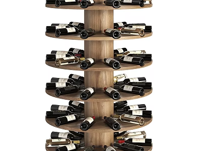 Commercial Rotating Wine Rack With Multiple Tiers For Wine Bottle Storage 3d model