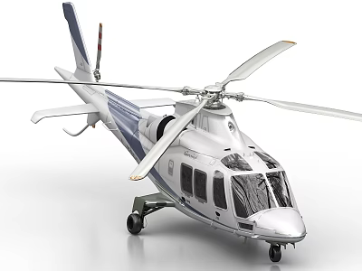 Modern Helicopter With Rotors Windows Landing Gear And Body Design 3d model