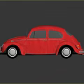 Shiny Red Vintage Beetle Car With Classic Exterior Design And Reflective Surface