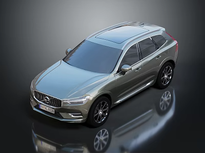 Volvo Silver SUV Exterior Design With Stylish Body And Alloy Wheels 3d model
