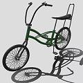 Stylish Green Bicycle With Curved Handlebars Black Seat And Rear Rack