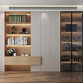 modern bookcase open bookcase glass bookcase 3d model