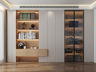 modern bookcase open bookcase glass bookcase 3d model